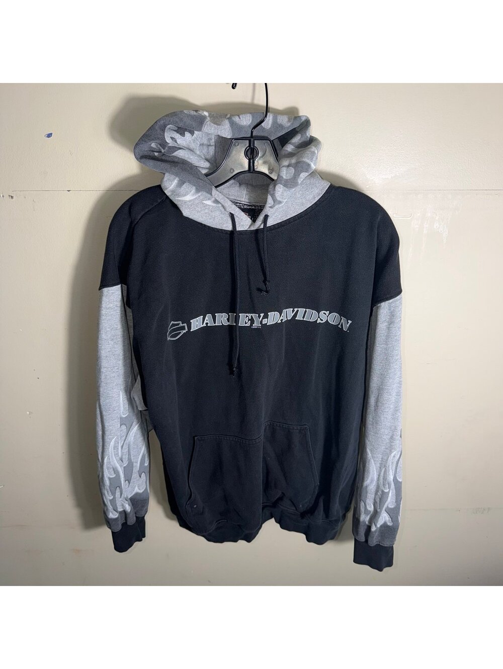Harley Davidson 2004 Grail Flame Hoodie Mens L/XL Vtg y2k 90s Rare